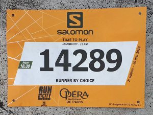 Dossard Run My City Paris