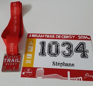 dossard de L'urban Trail de Cergy