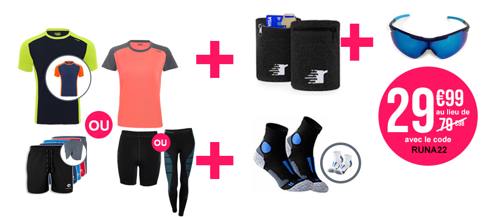 Pack Essential running homme et femme