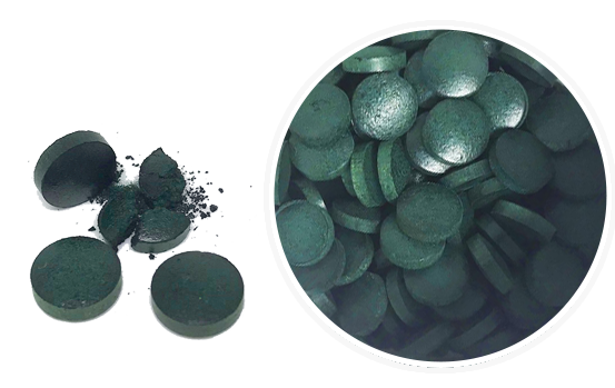 vue zoomée des comprimés de Spiruline Premium de Vitajuvence
